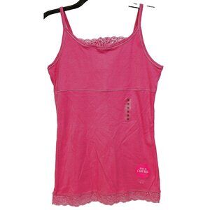 Y2K Limited Too Cami Tank Top 18 Rhinestone Silver Lace Neck Jr Pre-Teen Retro